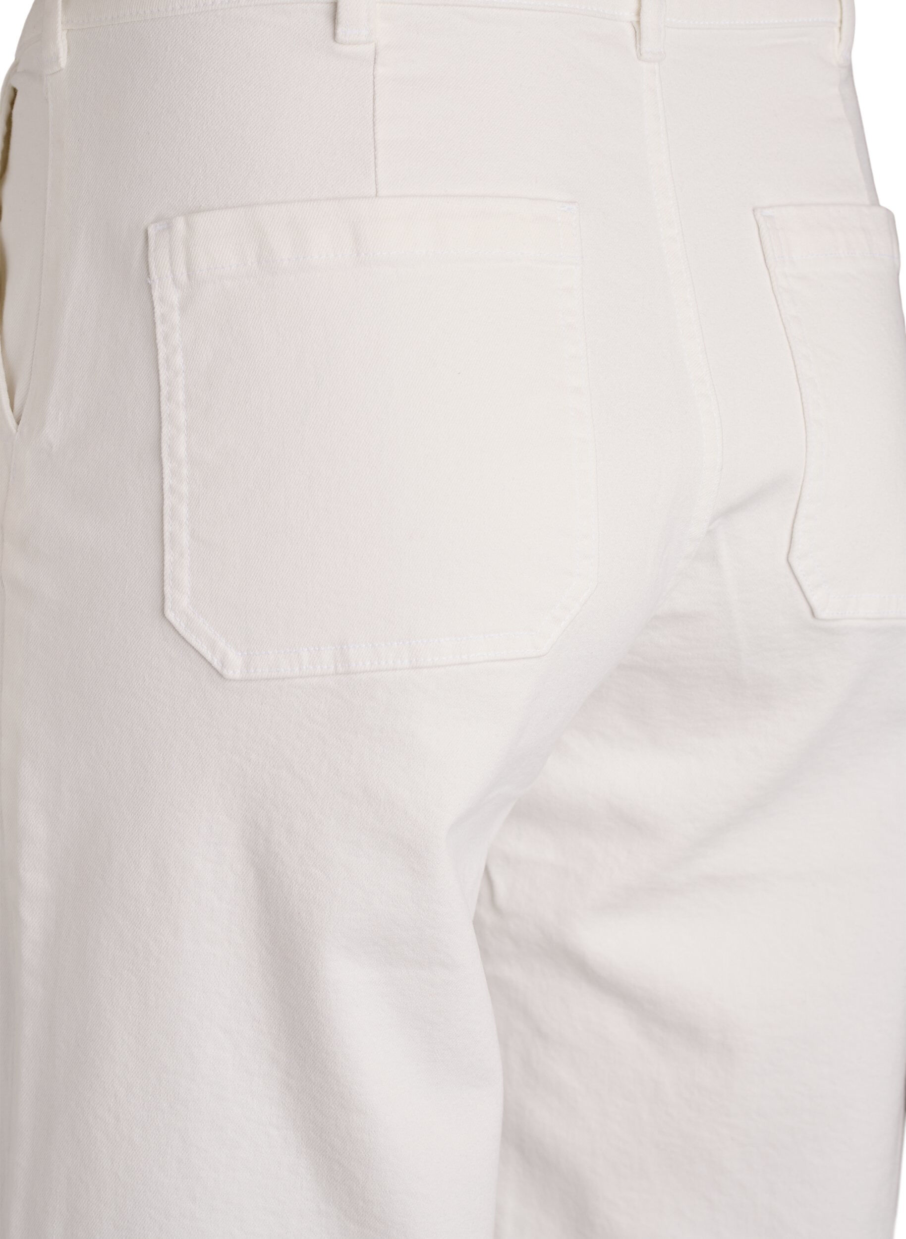 ZizziMyra Jeans mit hoher Taille und weiter Passform, Wei&szlig;, Packshot image number 3