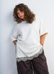 Jerseybluse im Lagenlook mit Spitze, Vanille, Model image number 2