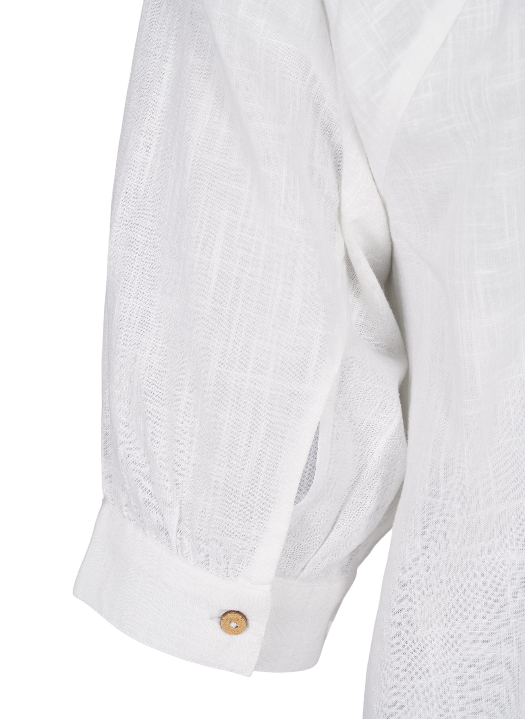 ZizziTunika aus Baumwolle mit V-Ausschnitt, Wei&szlig;, Packshot image number 3