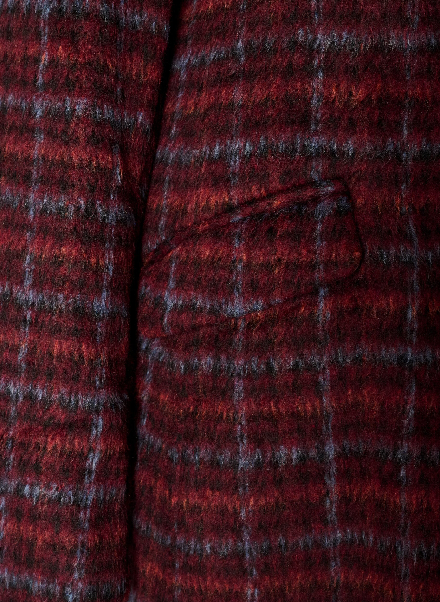 ZizziKarierter Mantel mit Taschen, Rot, Packshot image number 3