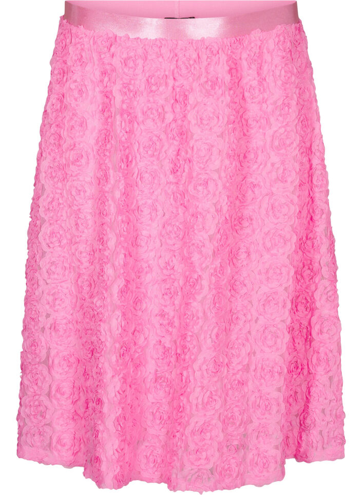 Midi-Rock mit 3D-Blumen, Dianthus, Packshot image number 0