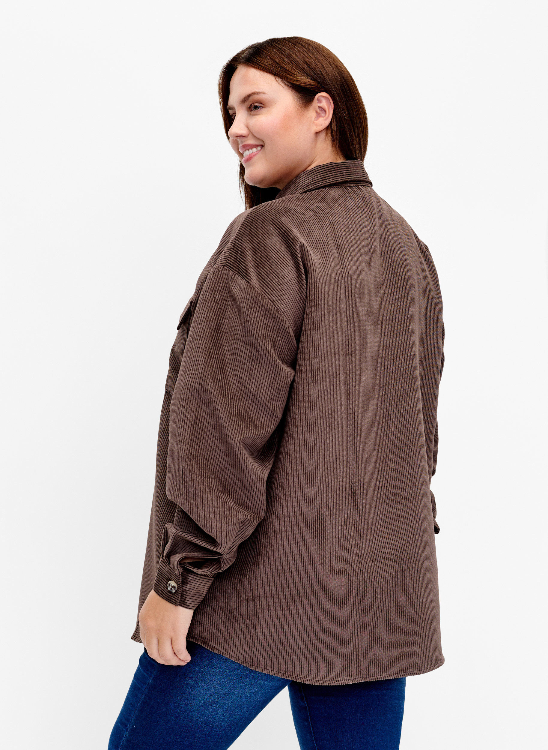 ZizziLang&auml;rmliges Shirt aus Samt mit Brusttaschen, Java, Model image number 1