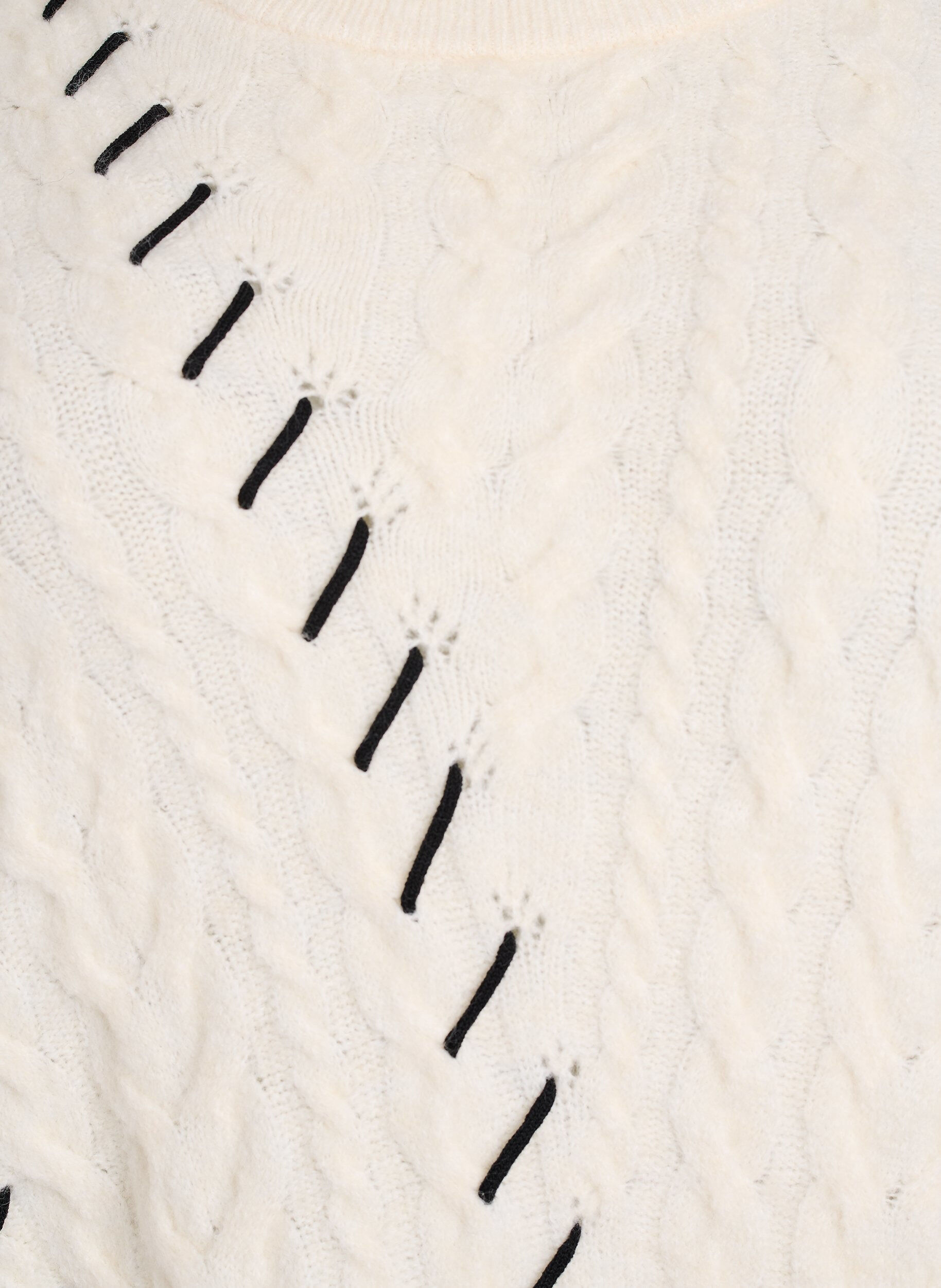 ZizziStrickbluse mit Zopfmuster und Kontrastdetails, Beige, Packshot image number 2