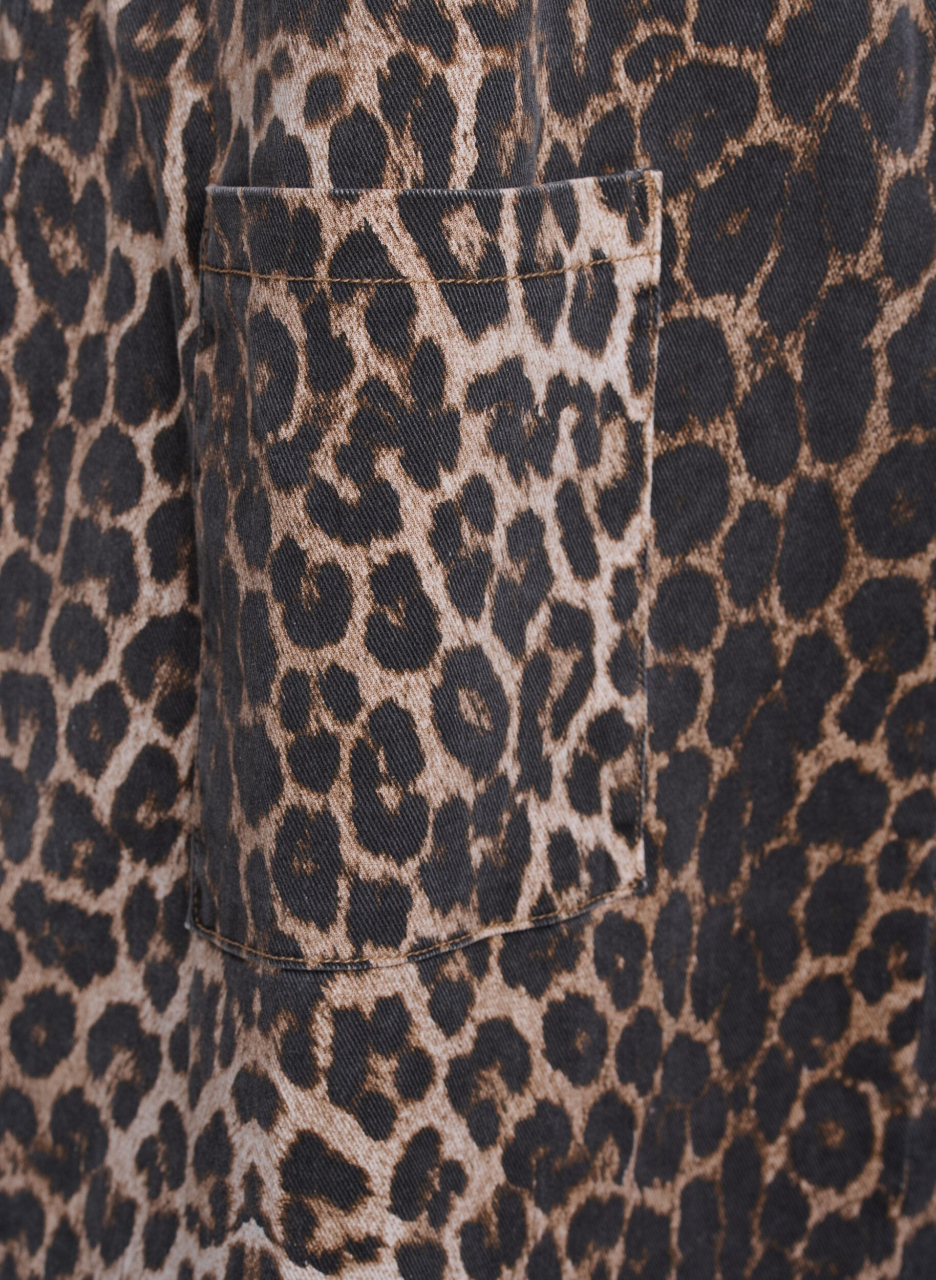 ZizziLatzkleid mit Taschen und Leopardenmuster, Braun, Packshot image number 3