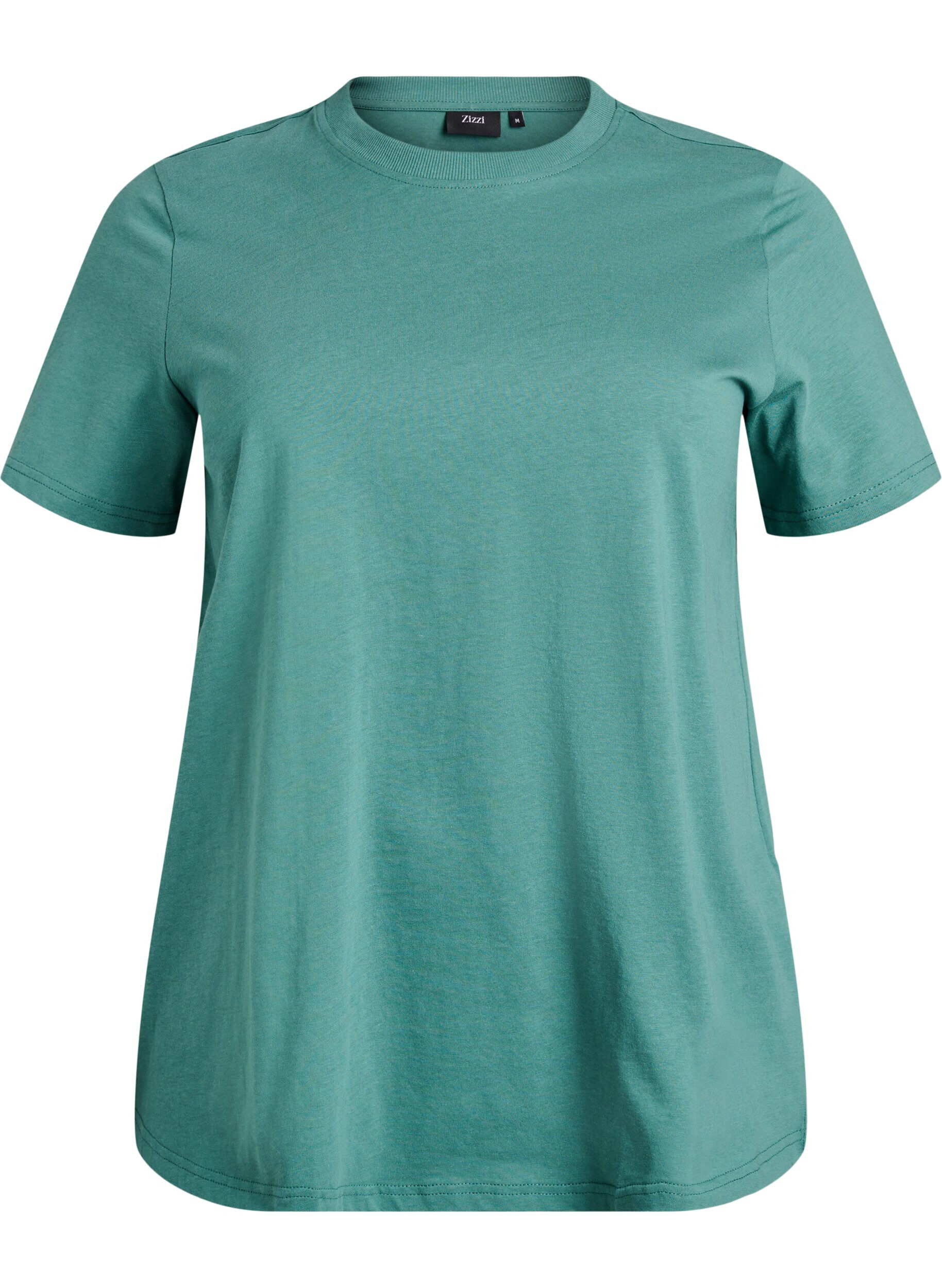 ZizziBasic-T-Shirt aus Baumwolle mit Rundhalsausschnitt, Gr&uuml;n, Packshot image number 0