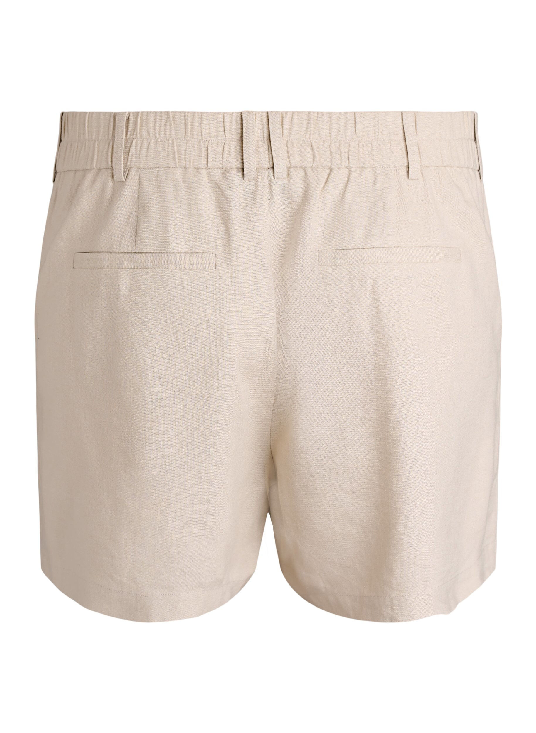 ZizziHoch taillierte Bermudashorts aus Leinen und Viskose, Beige, Packshot image number 1