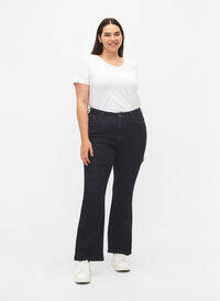Ellen Bootcut-Jeans mit hoher Taille, Raw Unwash, Model