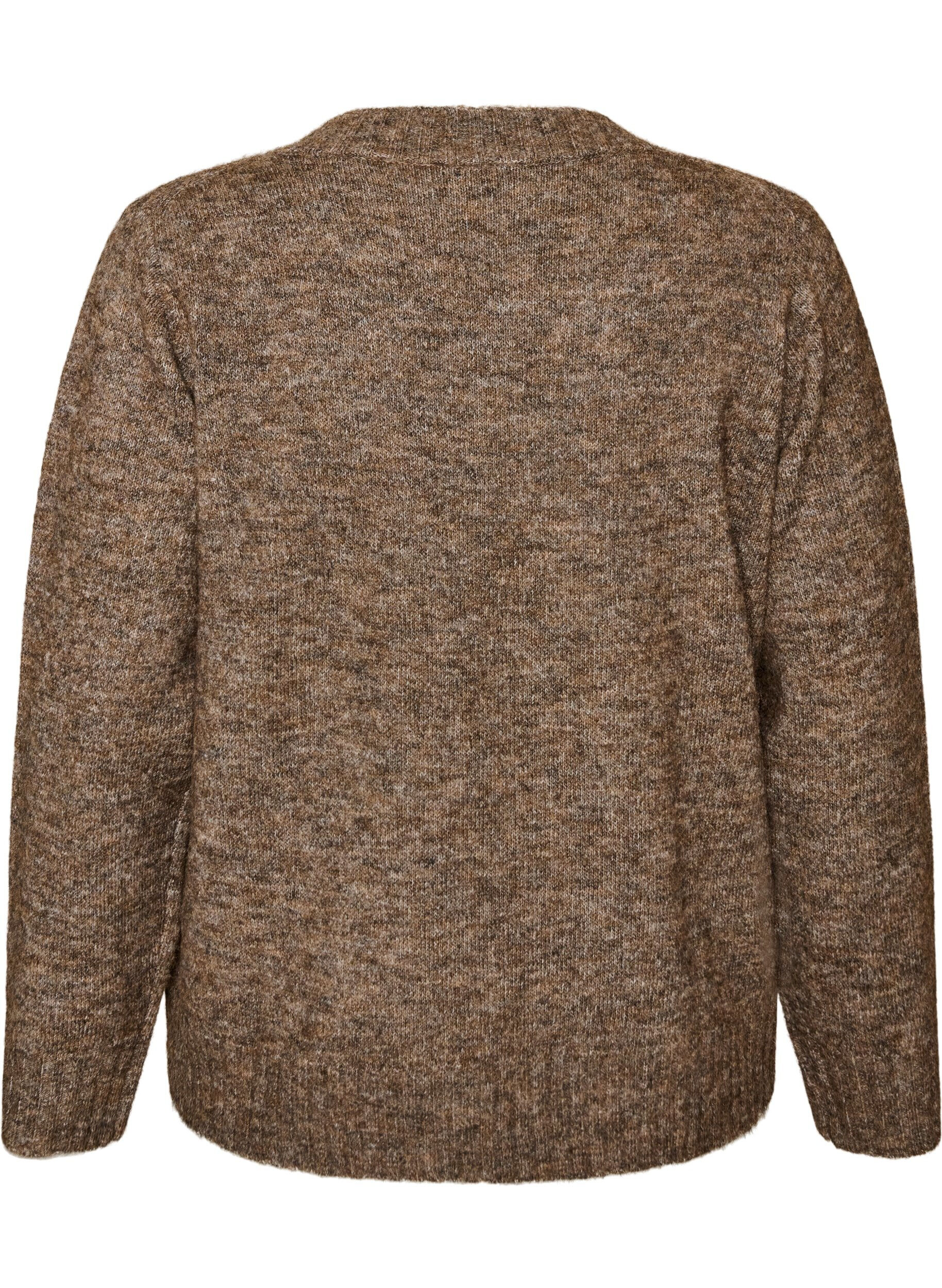 ZizziPullover mit V-Ausschnitt, Braun, Packshot image number 1