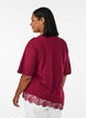 T-Shirt mit asymmetrischem Spitzensaum, Rot, Model image number 2