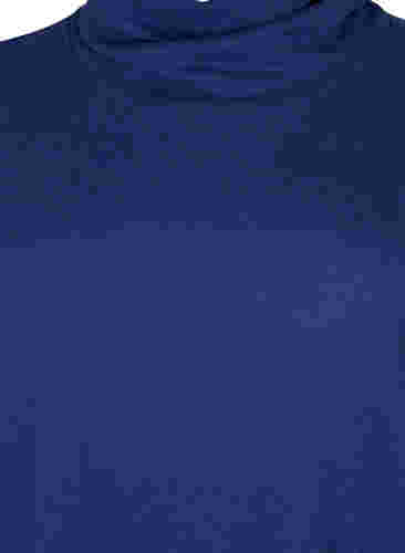 Tunika mit langen Ärmeln und hohem Kragen, Deep Cobalt Mel., Packshot image number 2