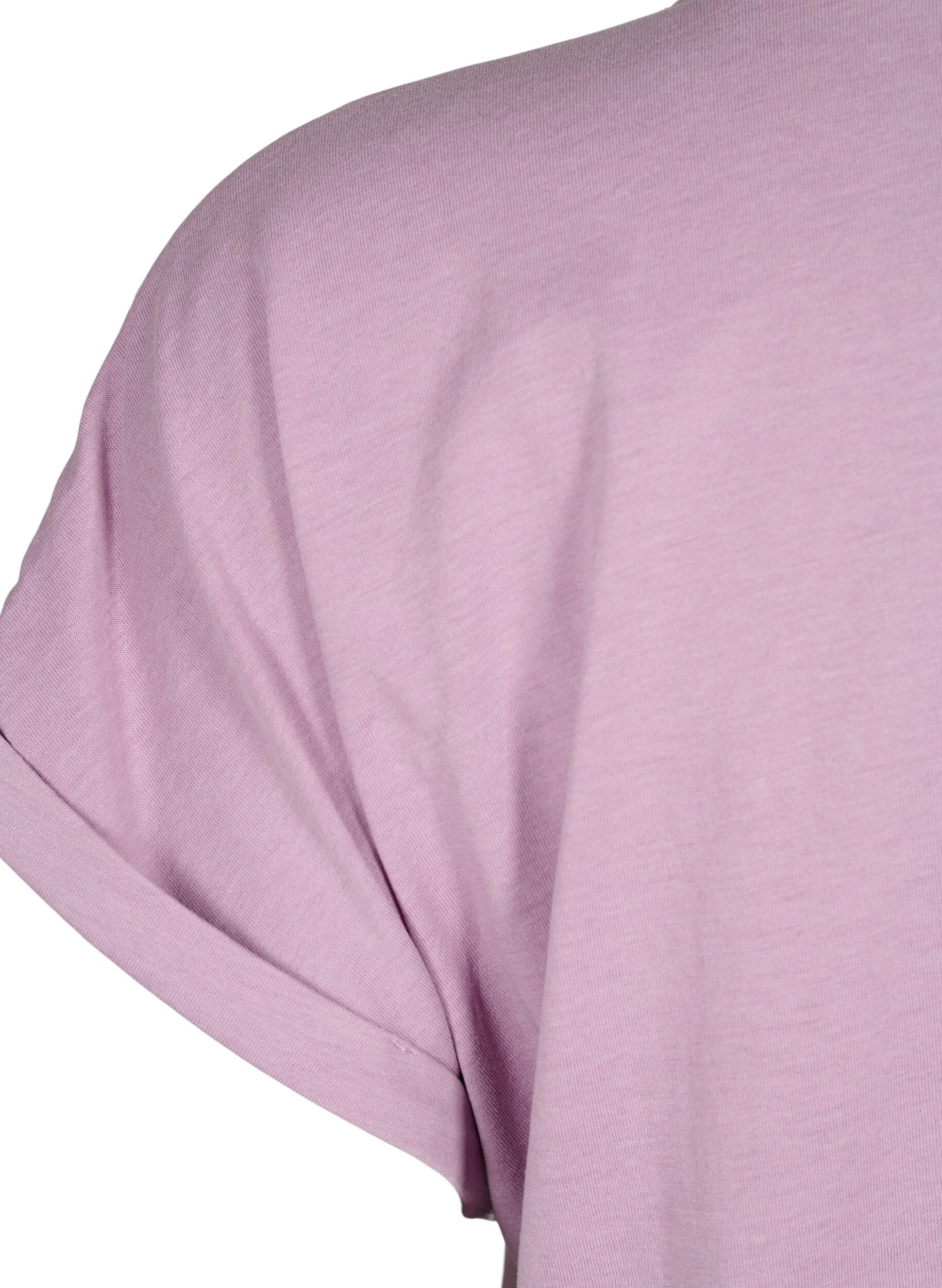 ZizziKurz&auml;rmeliges T-Shirt aus einer Baumwollmischung, lila, Packshot image number 3
