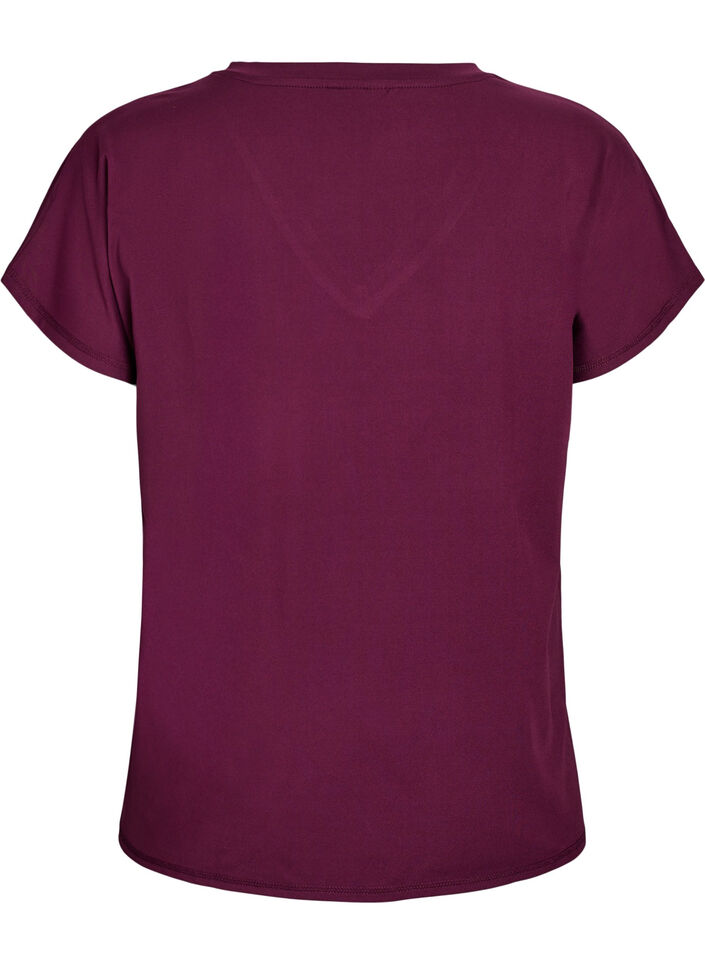 Lockeres Trainings-T-Shirt mit V-Ausschnitt, Rot, Packshot image number 1