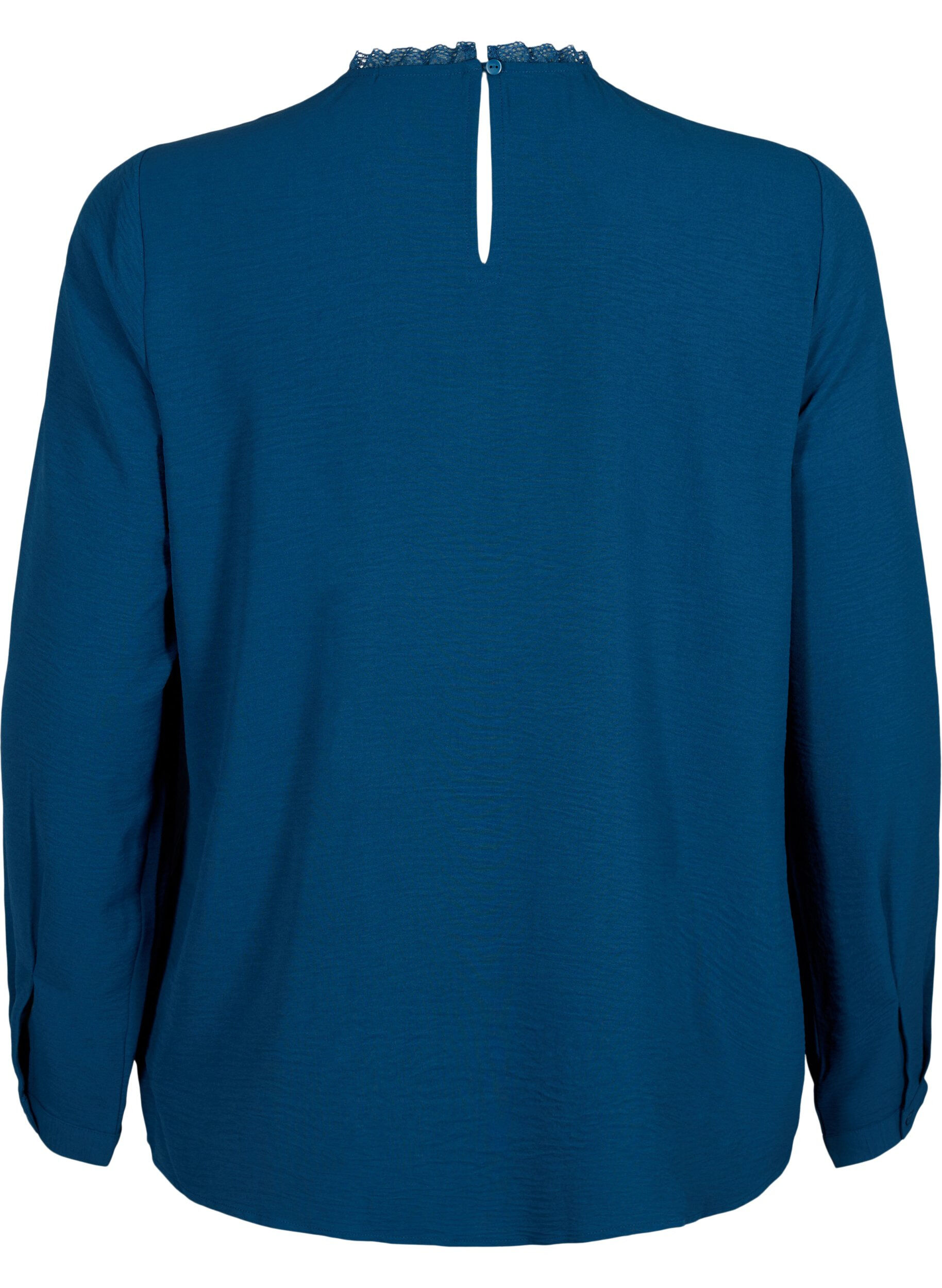 ZizziLang&auml;rmelige Bluse mit Spitzendetail, Titan, Packshot image number 1