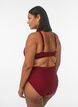 Hoch taillierte Bikinihose mit Struktur, Rot, Model image number 1