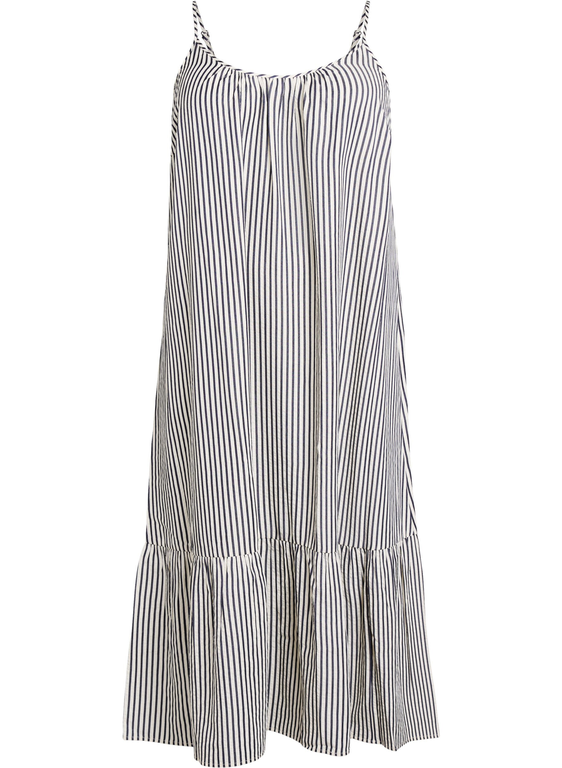 ZizziSommerkleid mit Streifen und A-Linie, Schwarz, Packshot image number 0
