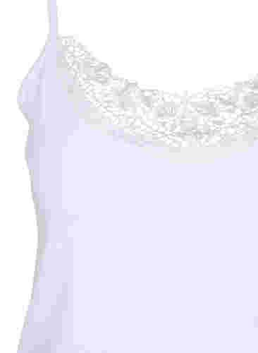 Nachthemd mit Spitzenbesatz aus Baumwolle, Bright White, Packshot image number 2