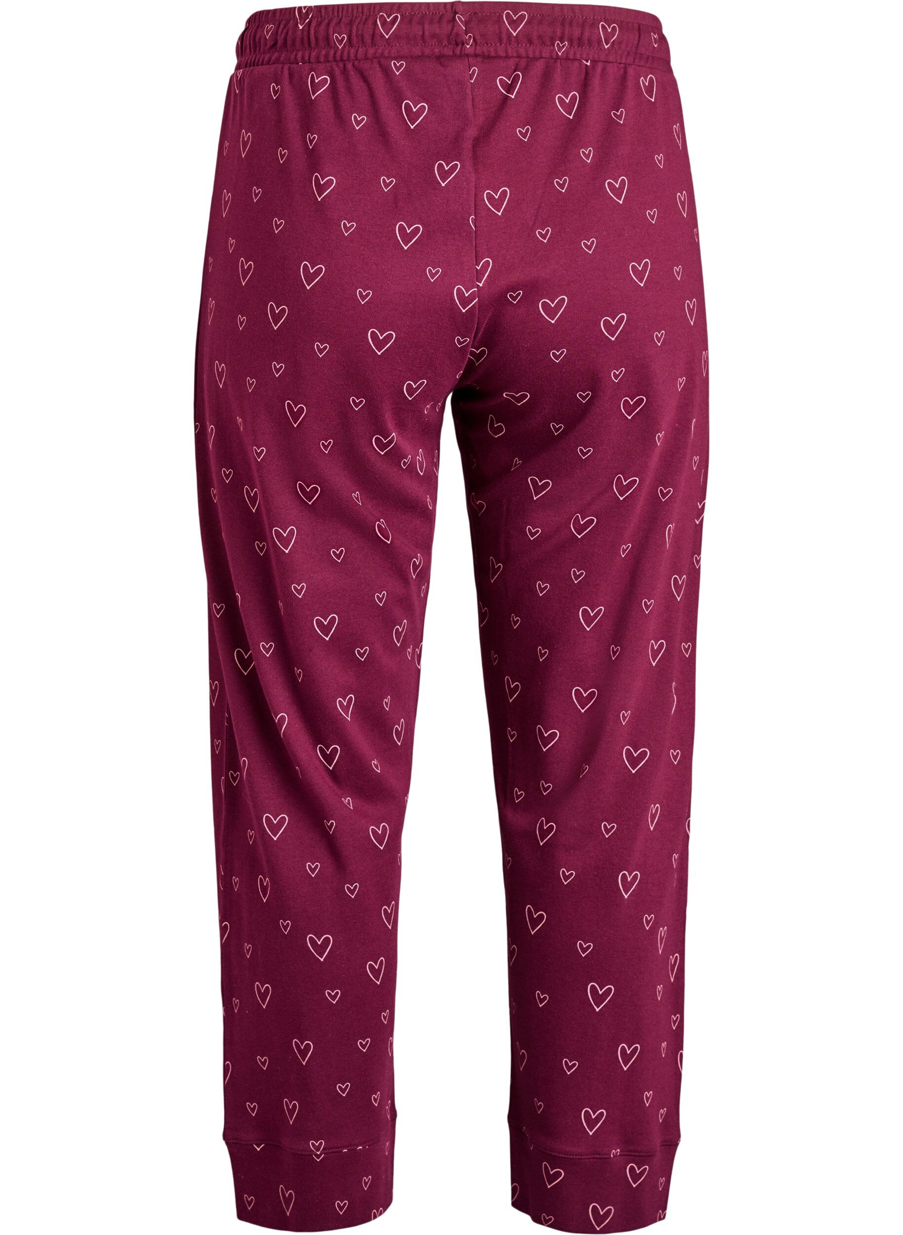 ZizziBaumwoll-Pyjamahose mit hohem Bund, Dunkles Bordeaux, Packshot image number 1