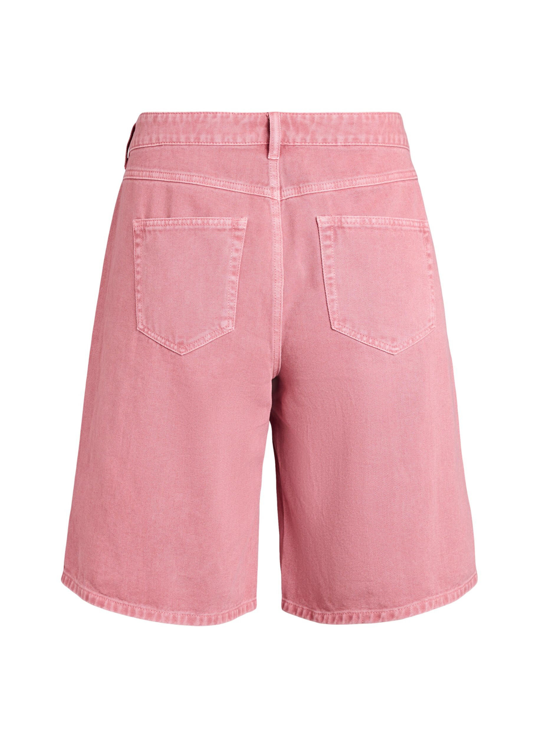 ZizziHoch taillierte Bermudashorts aus farbigem Denim, Rot, Packshot image number 1