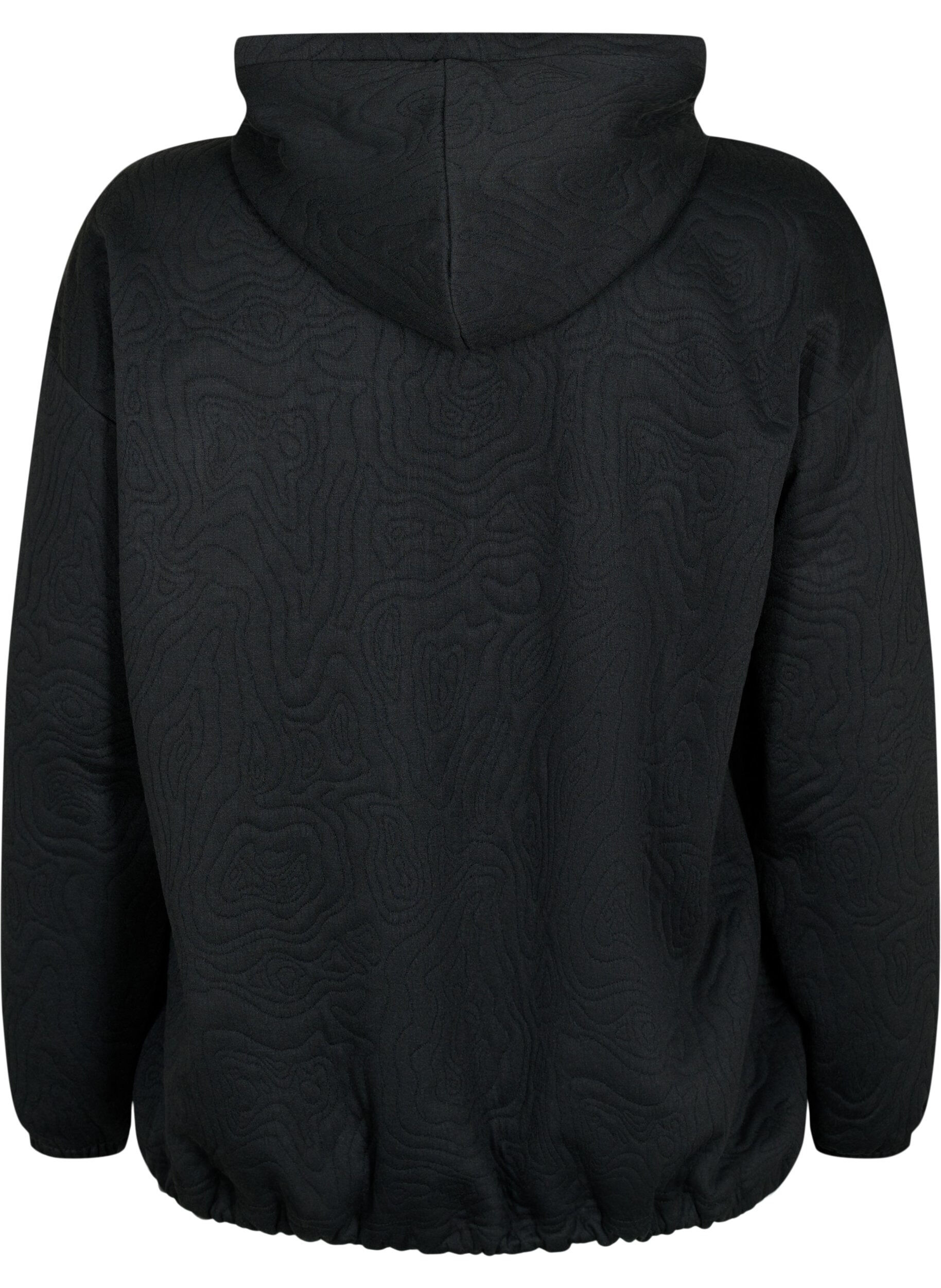 ZizziSportliches Sweatshirt mit Kapuze, Black, Packshot image number 1