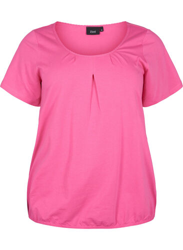 Kurzärmeliges T-Shirt aus Baumwolle, Shocking Pink, Packshot image number 0