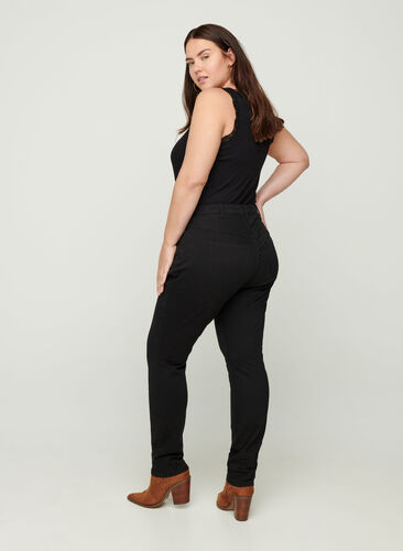 Hochtaillierte Extra Slim Nille Jeans, Black, Model image number 0