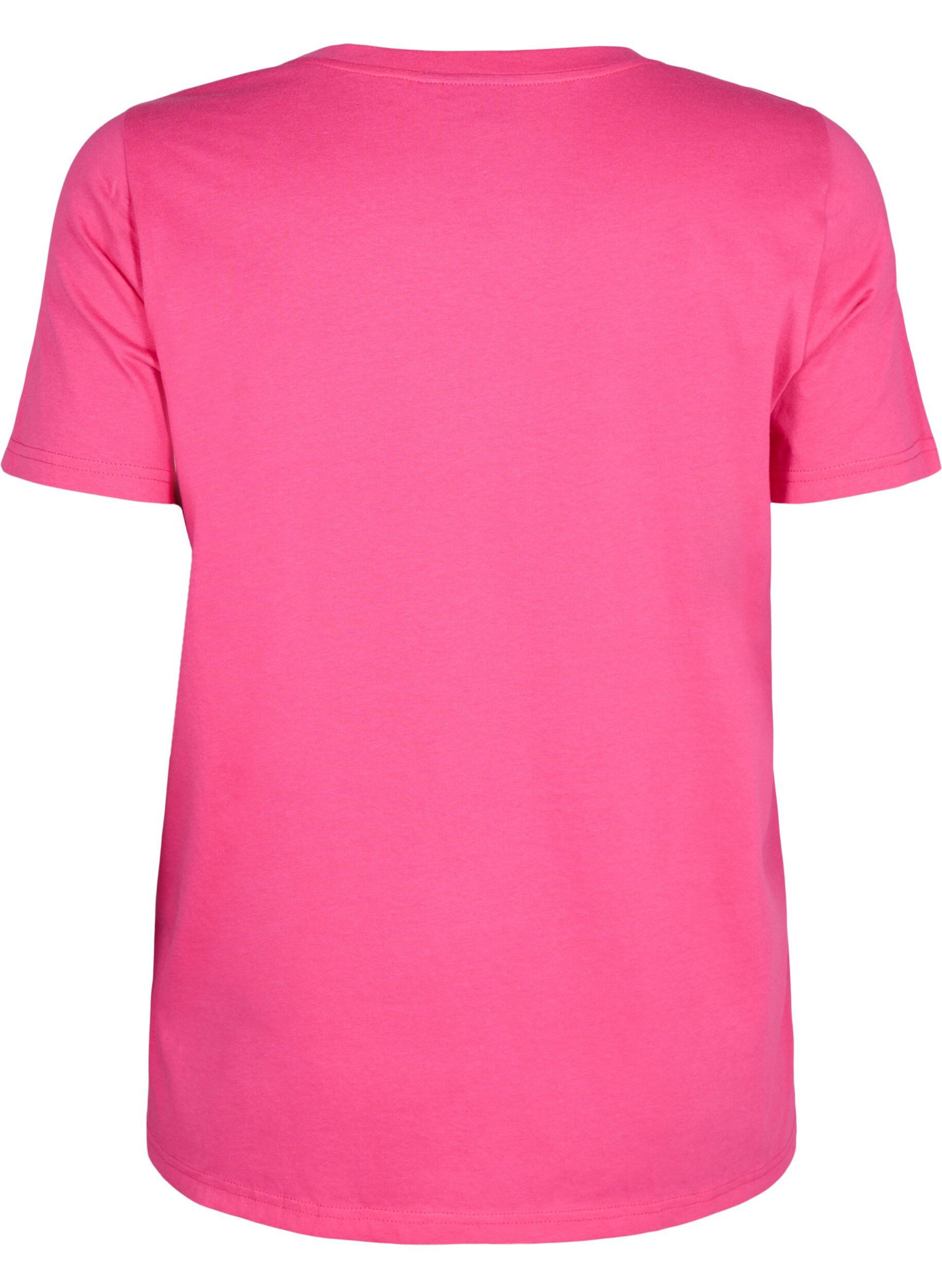 ZizziT-Shirt aus Baumwolle mit goldener Aufschrift, R.Sorbet w.Gold Love, Packshot image number 1