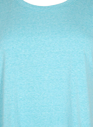 Melange-T-Shirt mit kurzen Ärmeln, Blue Atoll Mél, Packshot image number 2