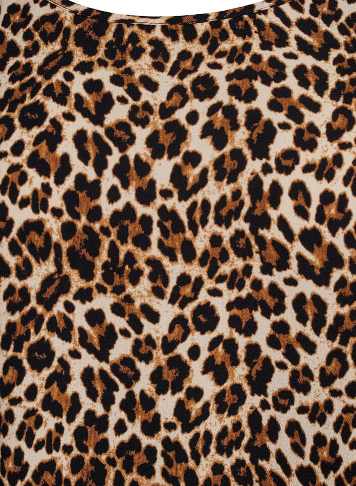 Kleid mit Aufdruck und kurzen &Auml;rmeln, Braun, Packshot image number 2