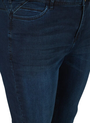 Super Slim Amy Jeans mit hoher Taille, Dark blue denim, Packshot image number 2