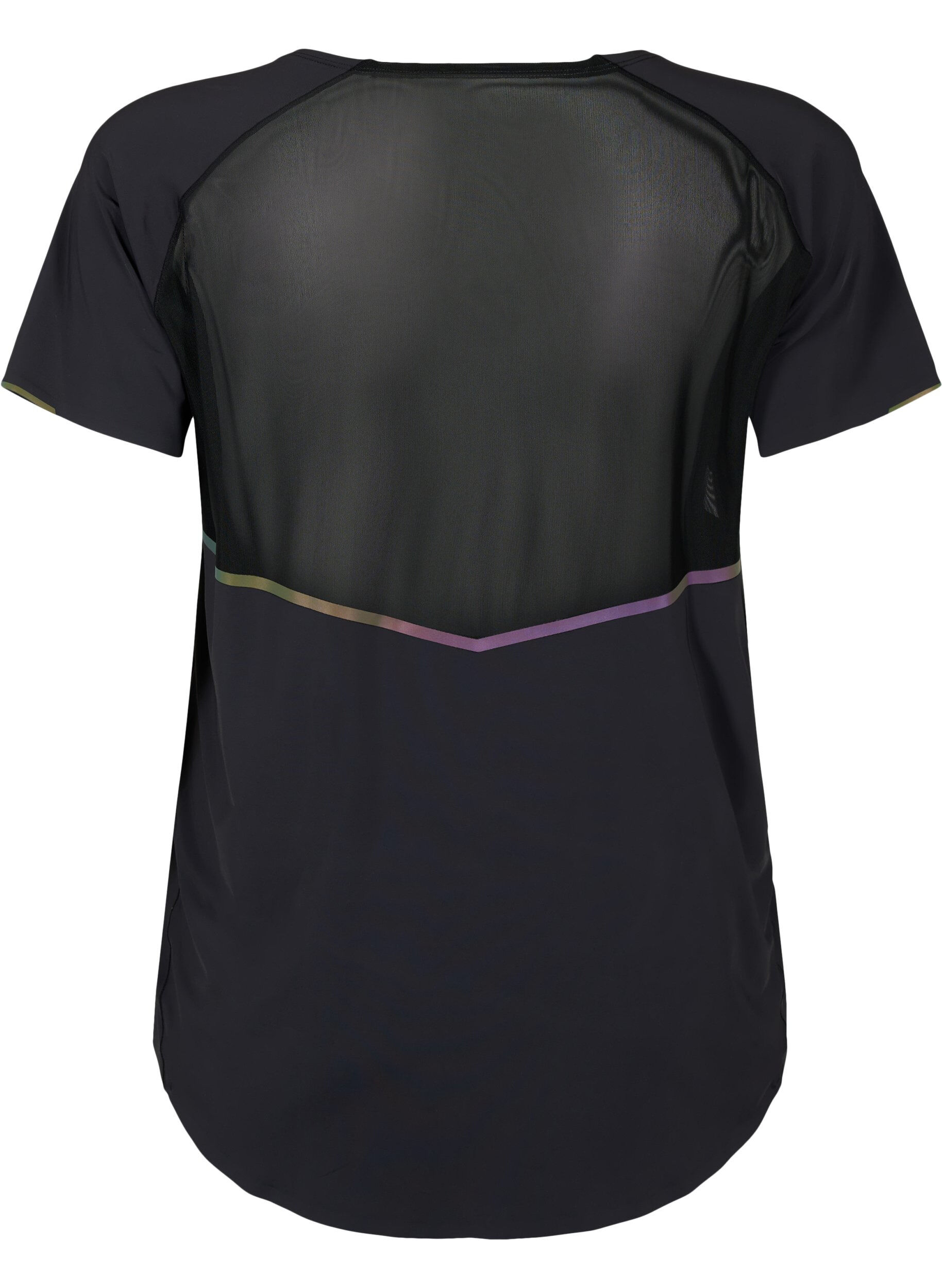 ZizziTrainings-T-Shirt mit Mesh und reflektierenden Details, Black, Packshot image number 1