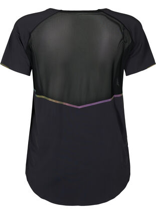 Trainings-T-Shirt mit Mesh und reflektierenden Details, Black, Packshot image number 1
