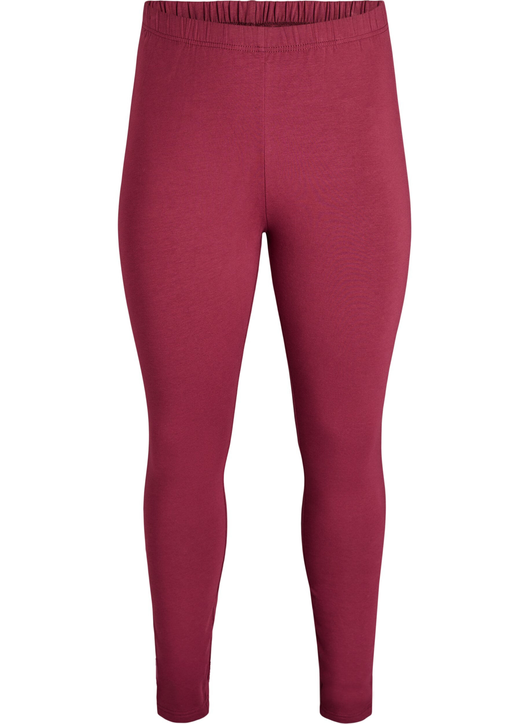 ZizziGef&uuml;tterte Baumwollleggings, Dunkles Bordeaux, Packshot image number 0