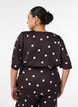 Gepunktete Bluse aus Viskose mit V-Ausschnitt und Bindeband, Braun, Model image number 2