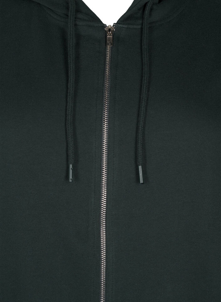 Lange Sweatjacke aus Baumwolle mit Kapuze, Gr&uuml;n, Packshot image number 2