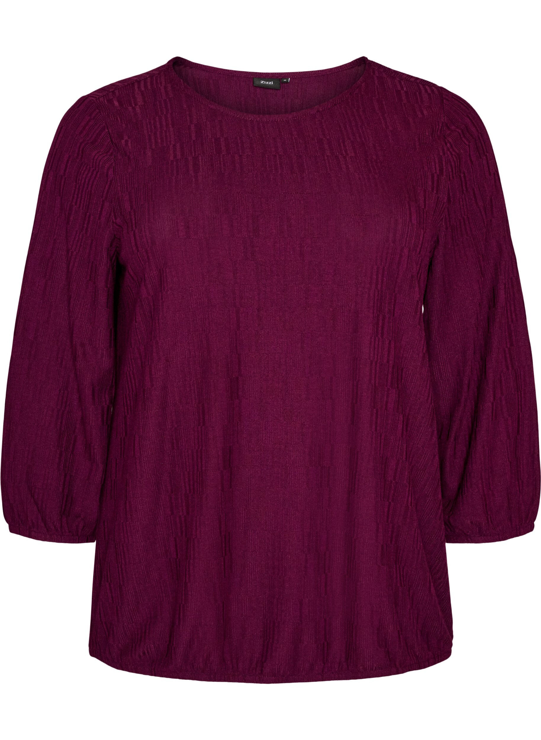 ZizziBluse mit Struktur und 3/4-&Auml;rmeln, Lila, Packshot image number 0