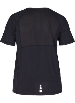 Einfarbiges Trainings-T-Shirt mit Reflektorendetails, Black, Packshot image number 2