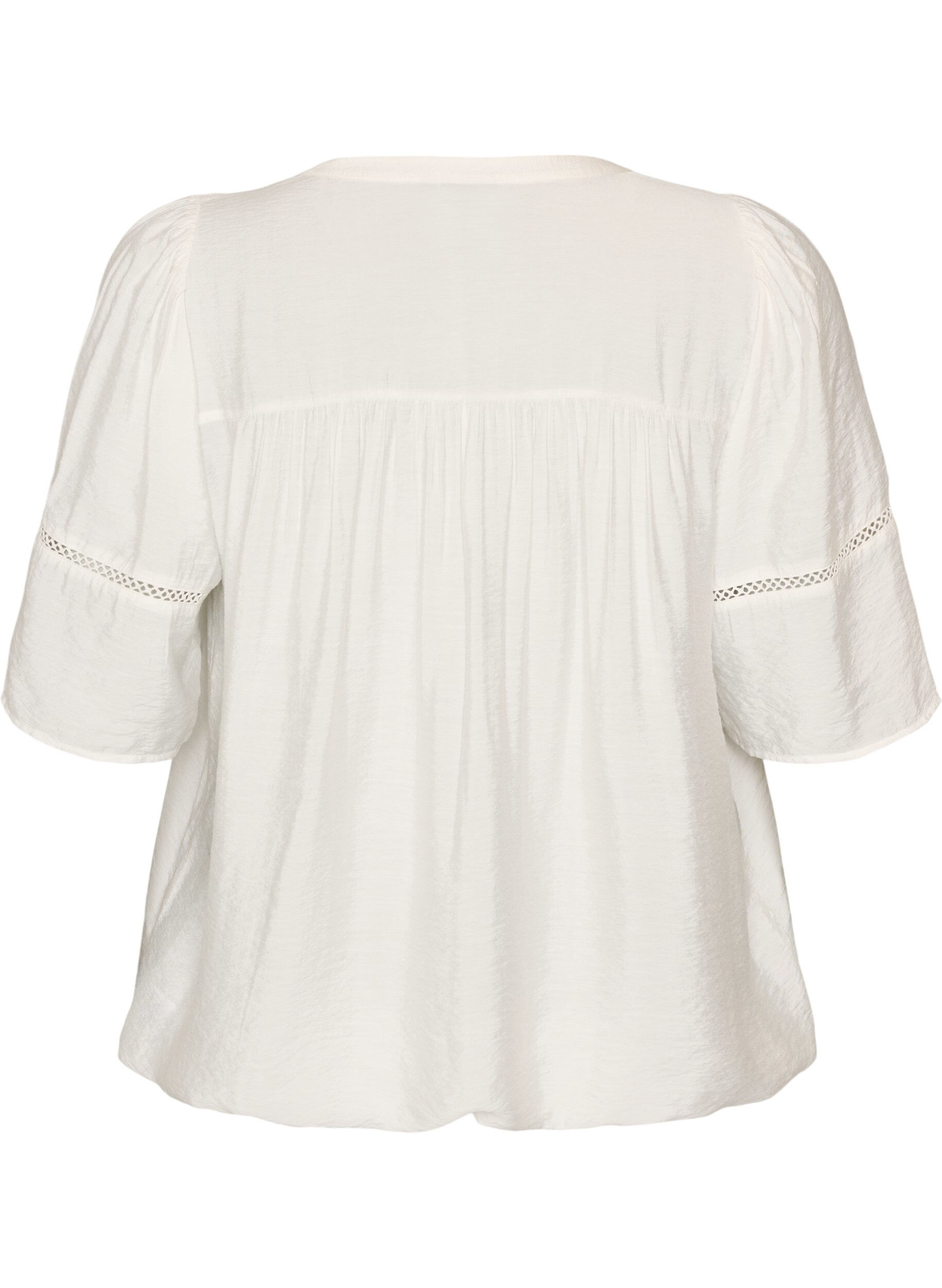 ZizziBluse aus Viskose mit Biesen und Ballon&auml;rmeln, Vanille, Packshot image number 1