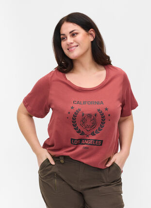 Baumwoll-T-Shirt mit Aufdruck, Apple Butter CALI, Model image number 0