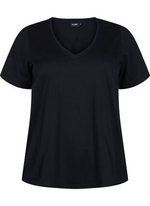 FLASH - 2er-Pack T-Shirts mit V-Ausschnitt, Black/Black, Packshot image number 2