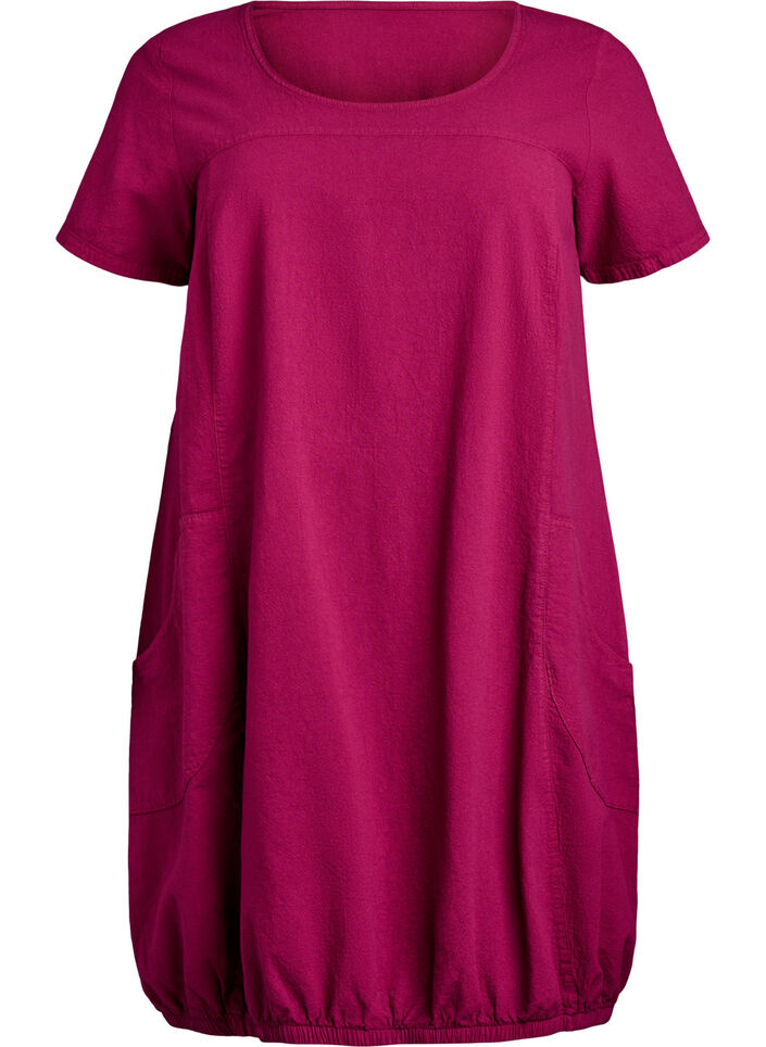 Kurzarm Kleid aus Baumwolle, Rot, Packshot image number 0