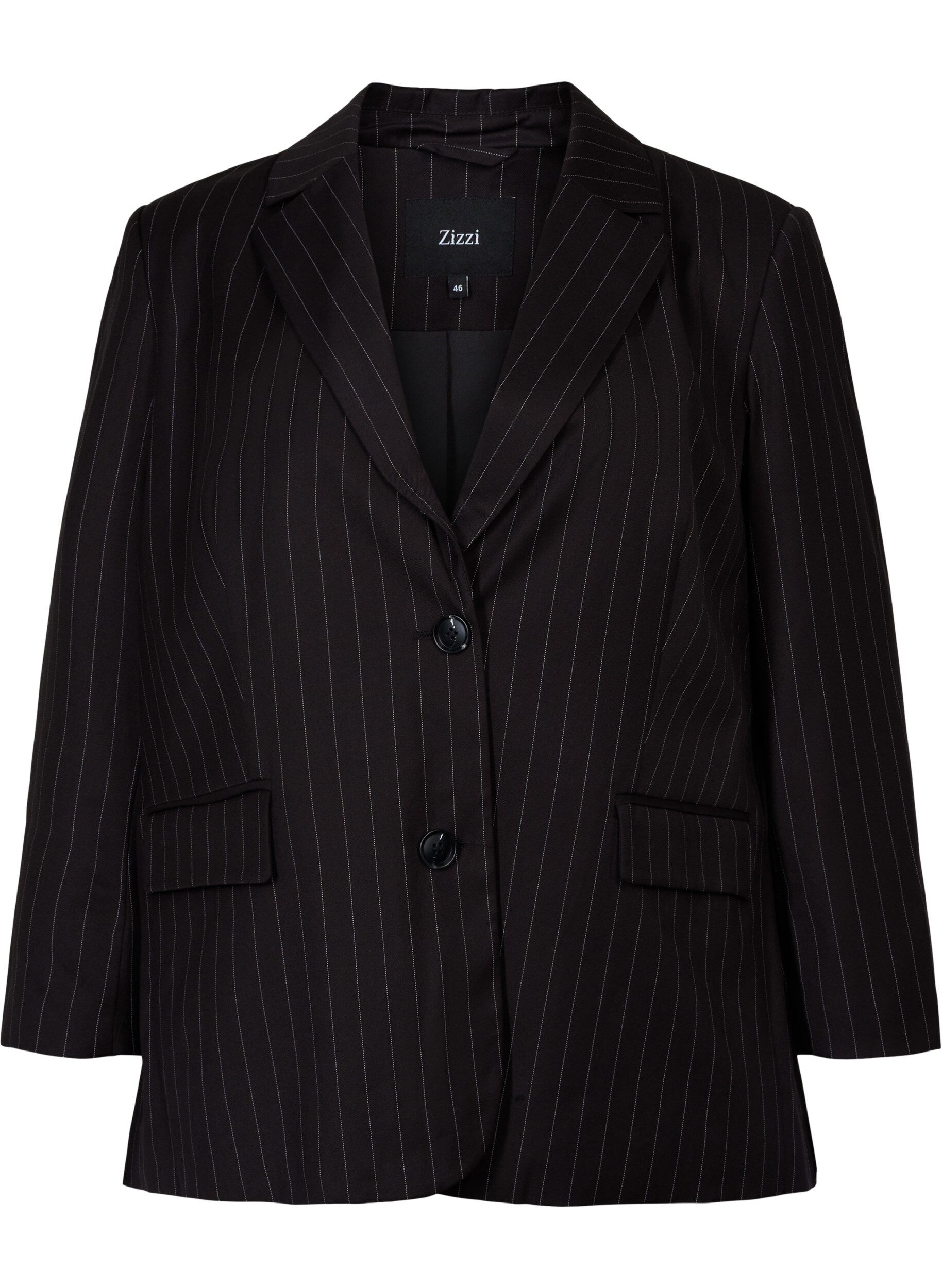 ZizziPinstripe Blazer, Black W. Pinstripe, Packshot image number 0