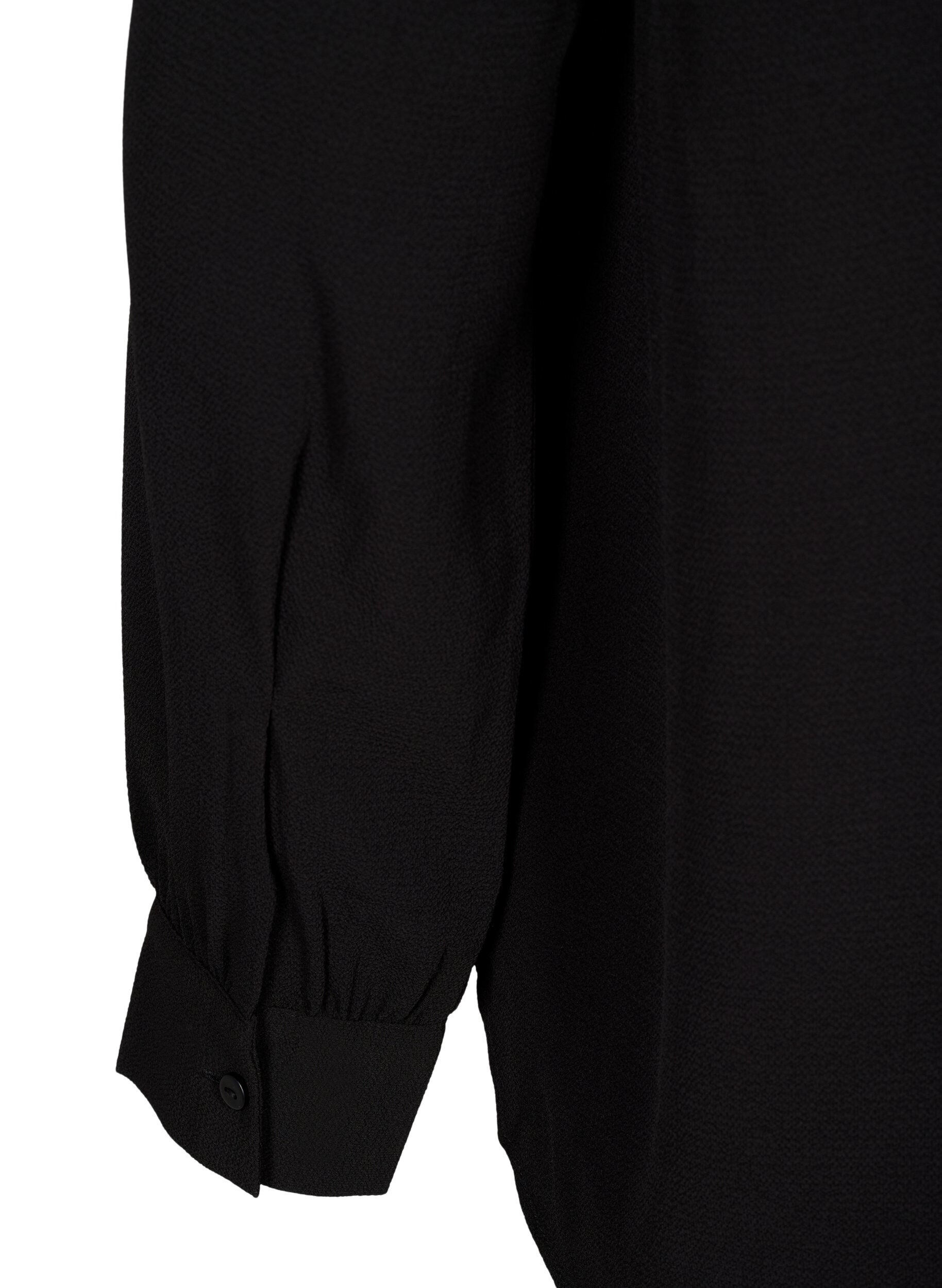 ZizziEinfarbiges Hemd mit Kragen, Black, Packshot image number 4