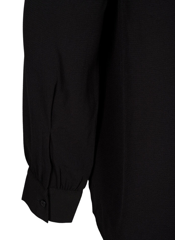 Einfarbiges Hemd mit Kragen, Black, Packshot image number 4