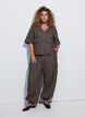 Karierte Bluse mit Brusttaschen, Braun, Model image number 1