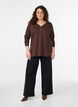 Langarmshirt mit V-Ausschnitt und Kn&ouml;pfen, Braun, Model image number 1