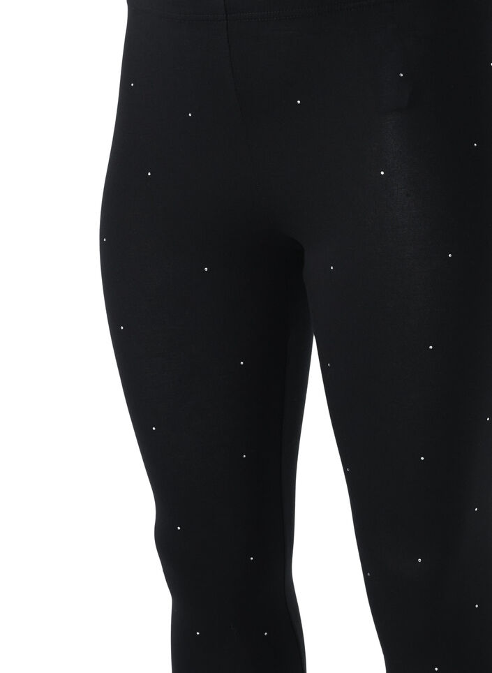 Leggings aus Viskose mit Strasssteinen, Black, Packshot image number 2