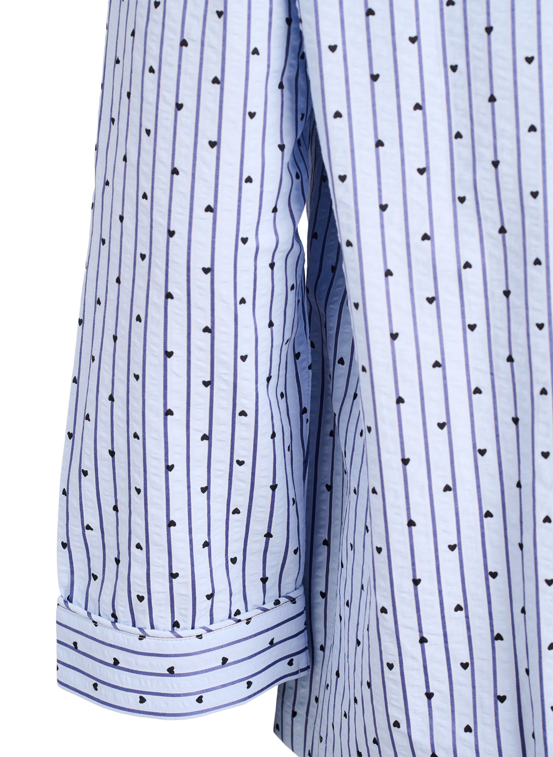 ZizziPyjamahemd aus Seersucker mit langen &Auml;rmeln, Blau, Packshot image number 3