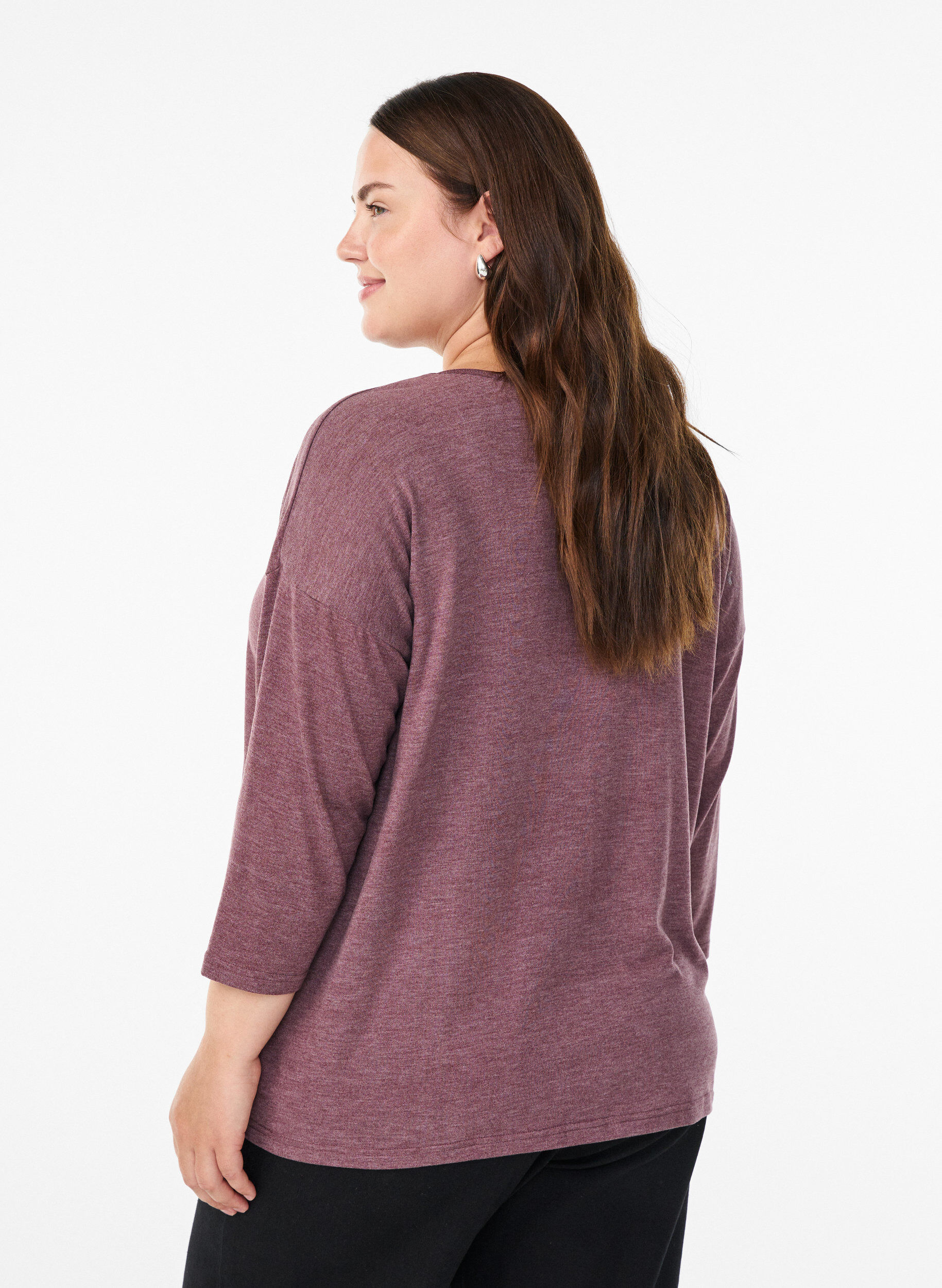 ZizziBluse aus Jersey mit 3/4-&Auml;rmeln, Rot, Model image number 2