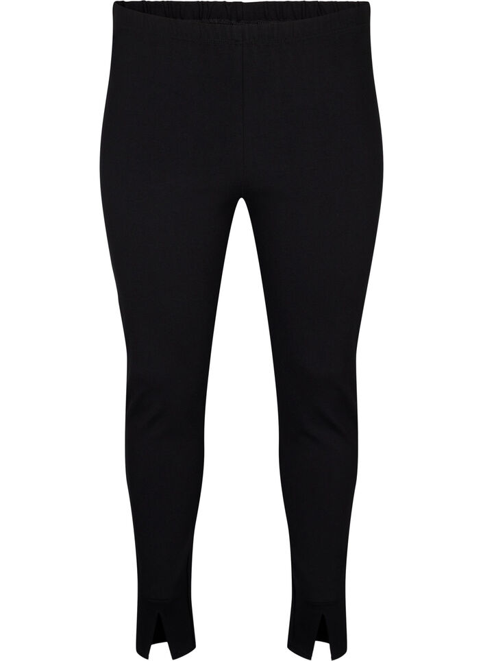 Viskose-Leggings mit Schlitzen vorne, Black, Packshot image number 0
