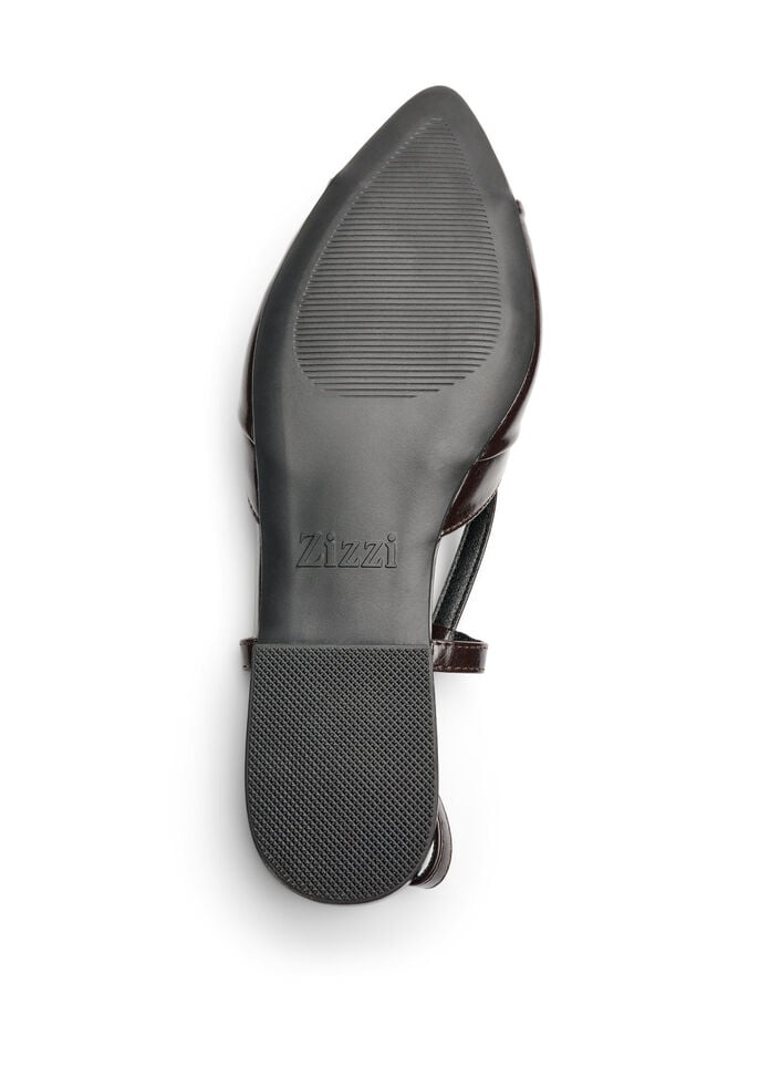 Slingback mit Schleifendetail in Lackoptik, Braun, Packshot